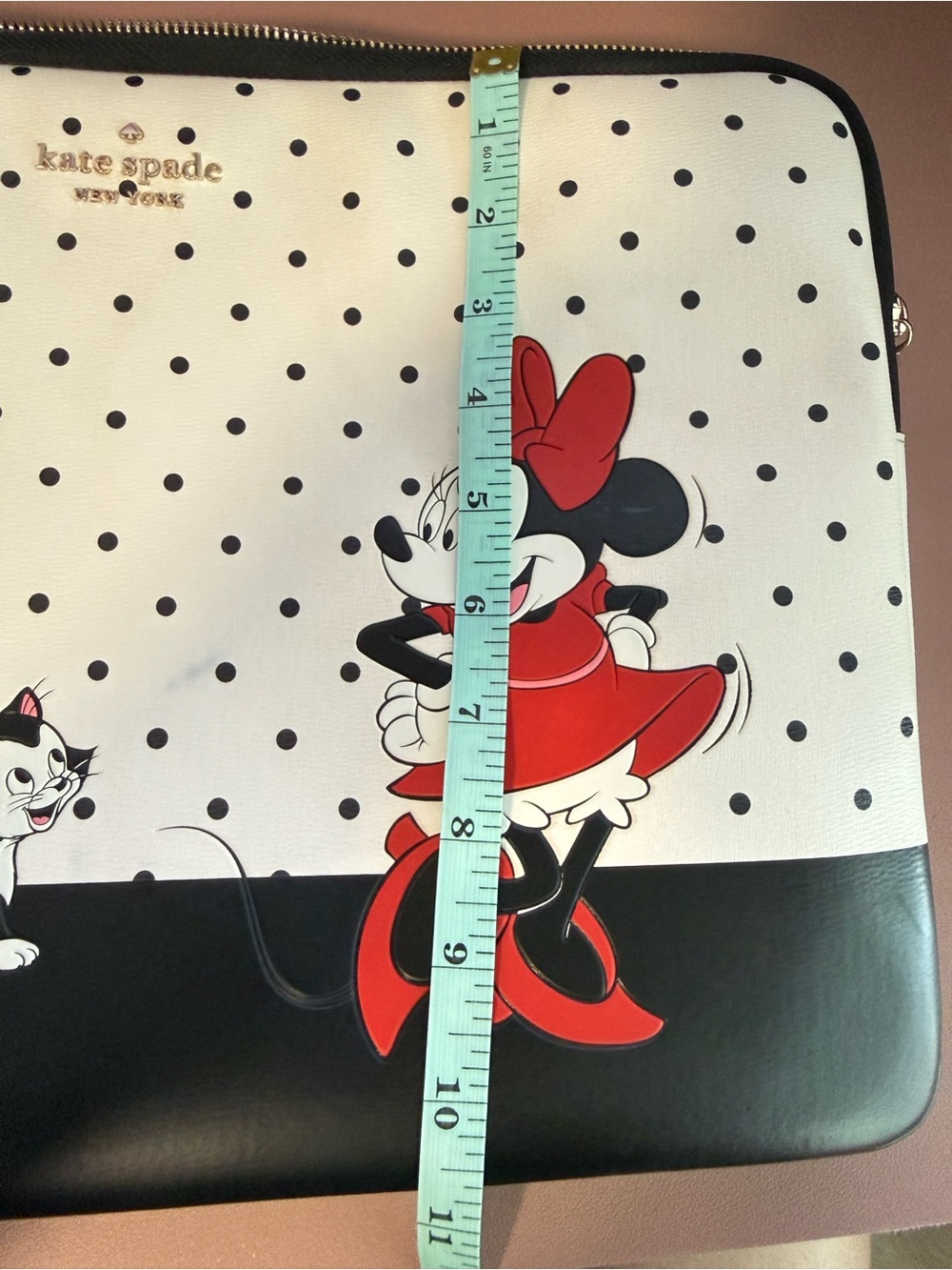 kate spade White Black Red Minnie Mouse Polka Dot Laptop Sleeve - Picture 5 of 9